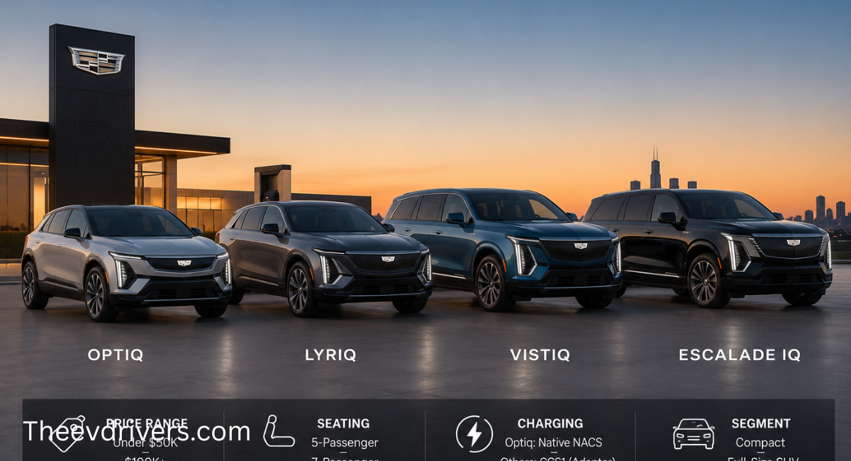 Cadillac EV Lineup Compared: Optiq, Lyriq, Vistiq, Escalade IQ