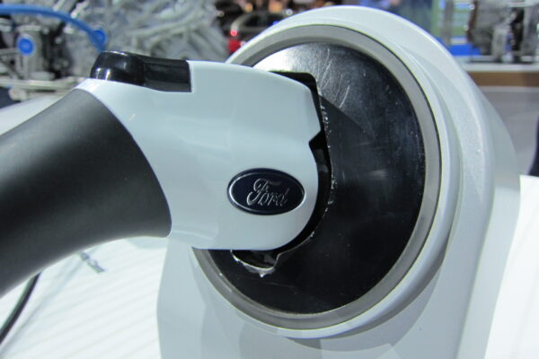 EV charging cable plug close-up