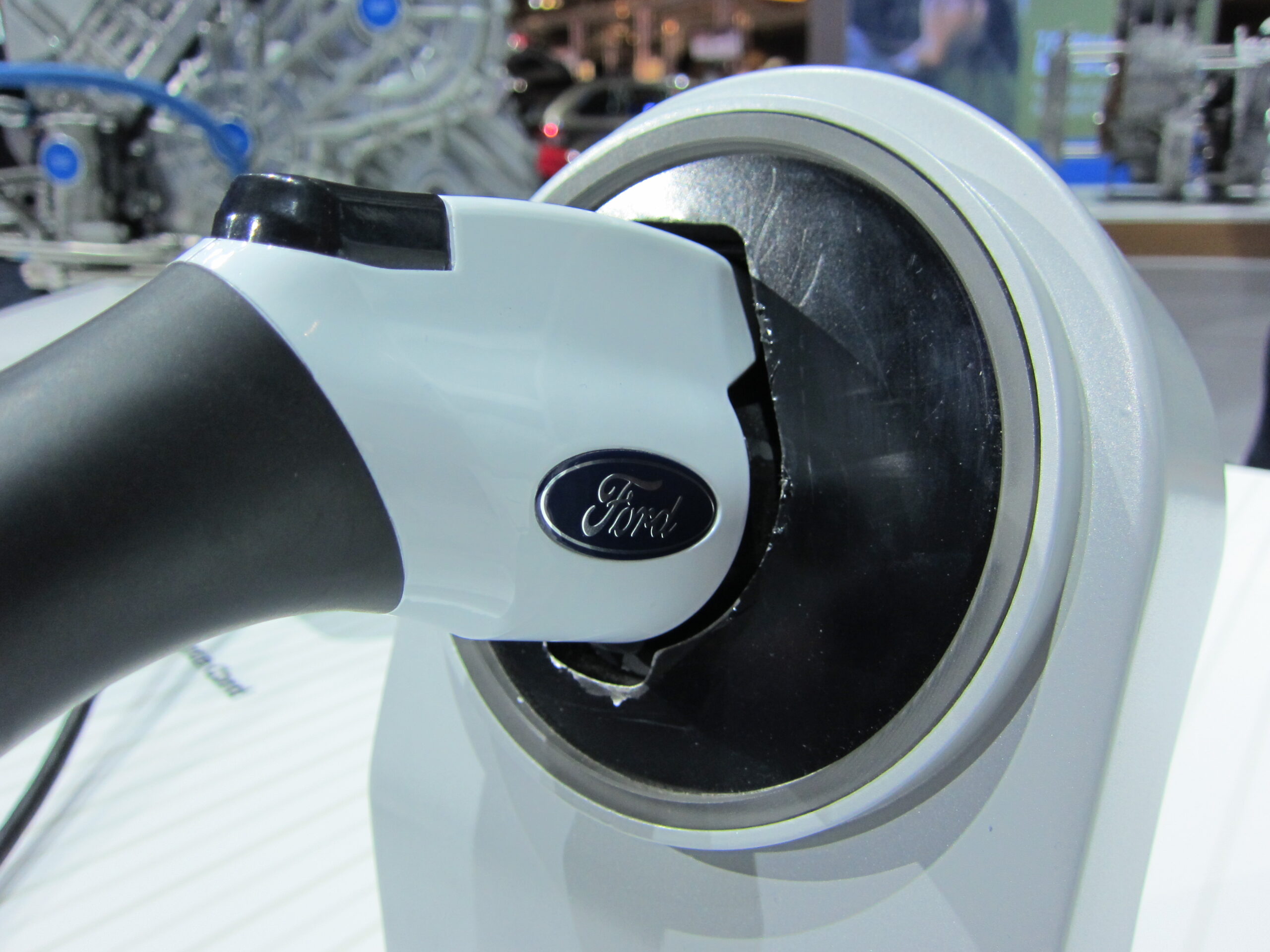 EV charging cable plug close-up