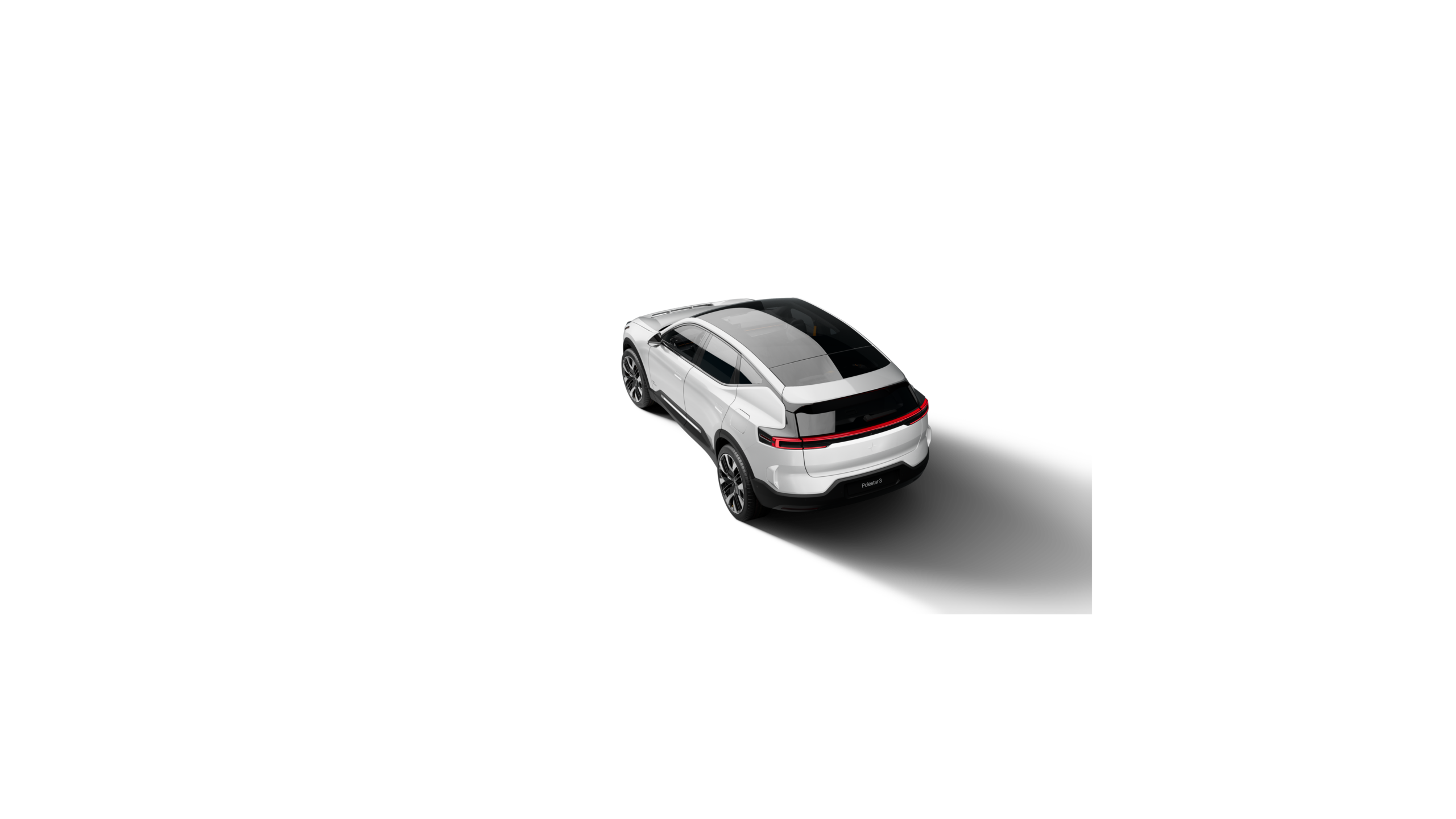 Polestar 3 electric SUV, side exterior studio photo in Snow colour, high resolution