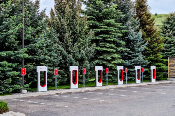 Tesla Supercharger network stalls at a multi-stall charging site